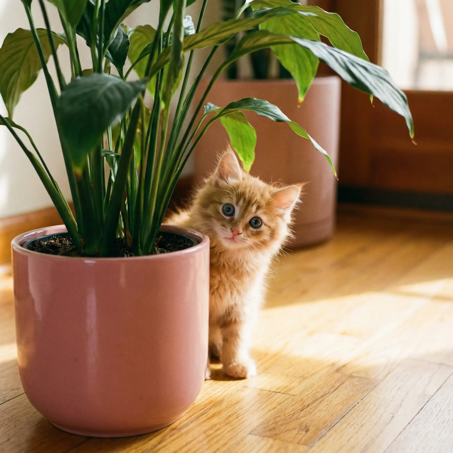 小猫从花盆后探头 - 偷来的人生